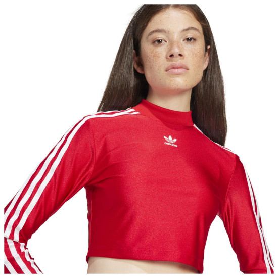 Adidas Γυναικεία μακρυμάνικη μπλούζα 3-Stripes Cropped Long Sleeve Tee